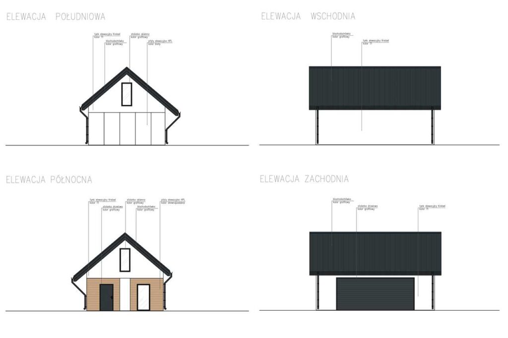 Projekt domu jednorodzinnego z garażem wolnostojącym w Królowej Woli