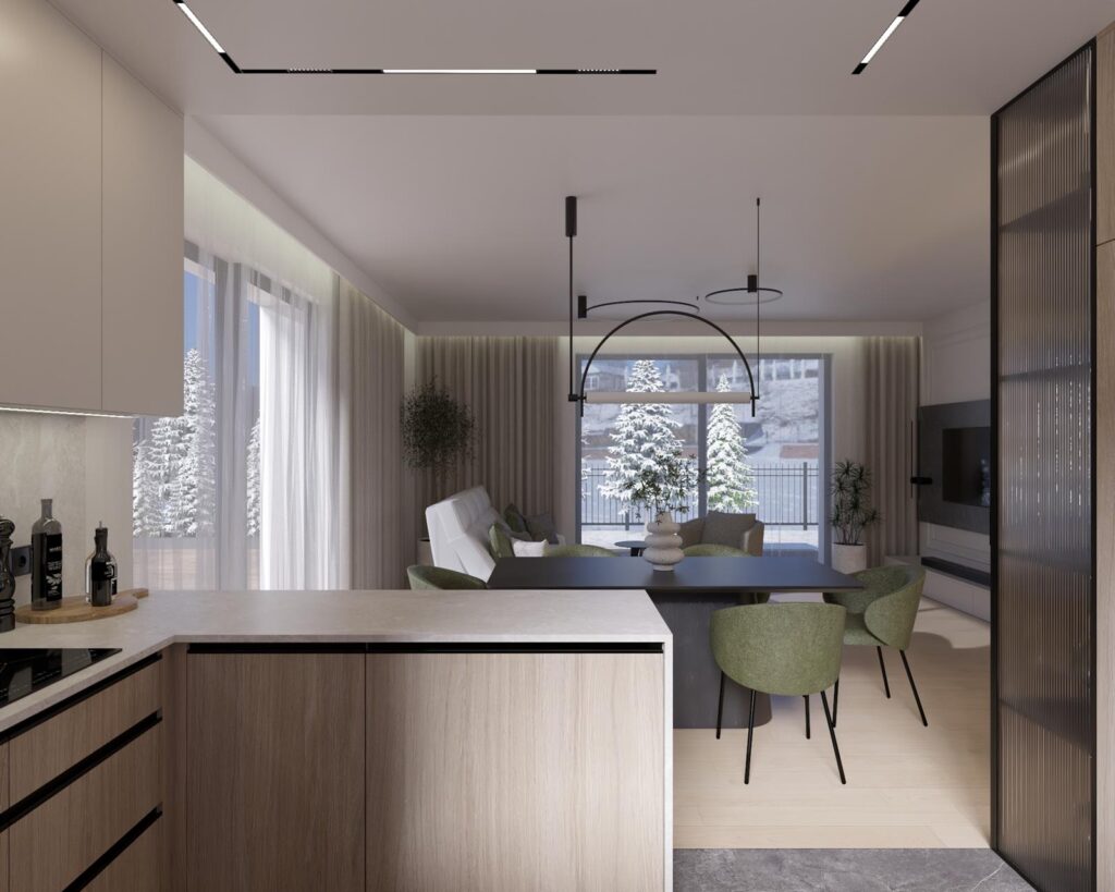 Projekt wnętrza  domu jednorodzinnego 80,00m² w Nadarzynie