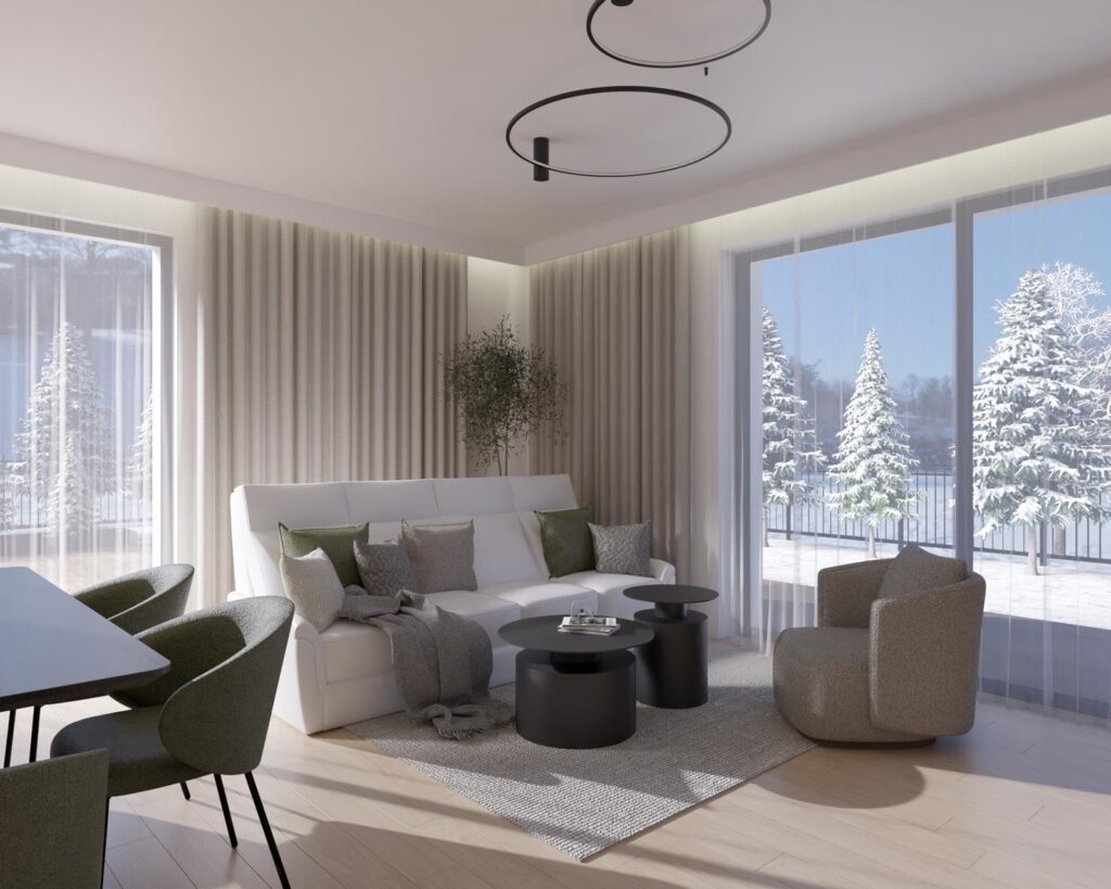 Projekt wnętrza  domu jednorodzinnego 80,00m² w Nadarzynie