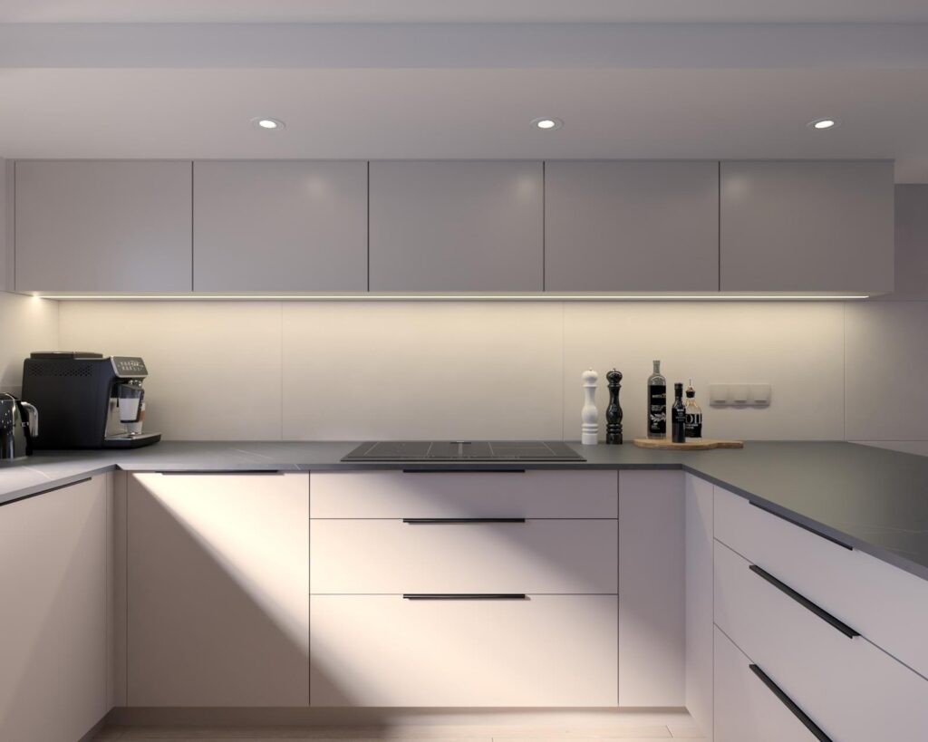 Projekt wnętrza  domu jednorodzinnego - kuchnia Projekt wnętrza  domu jednorodzinnego 53,00m² w Opocznie