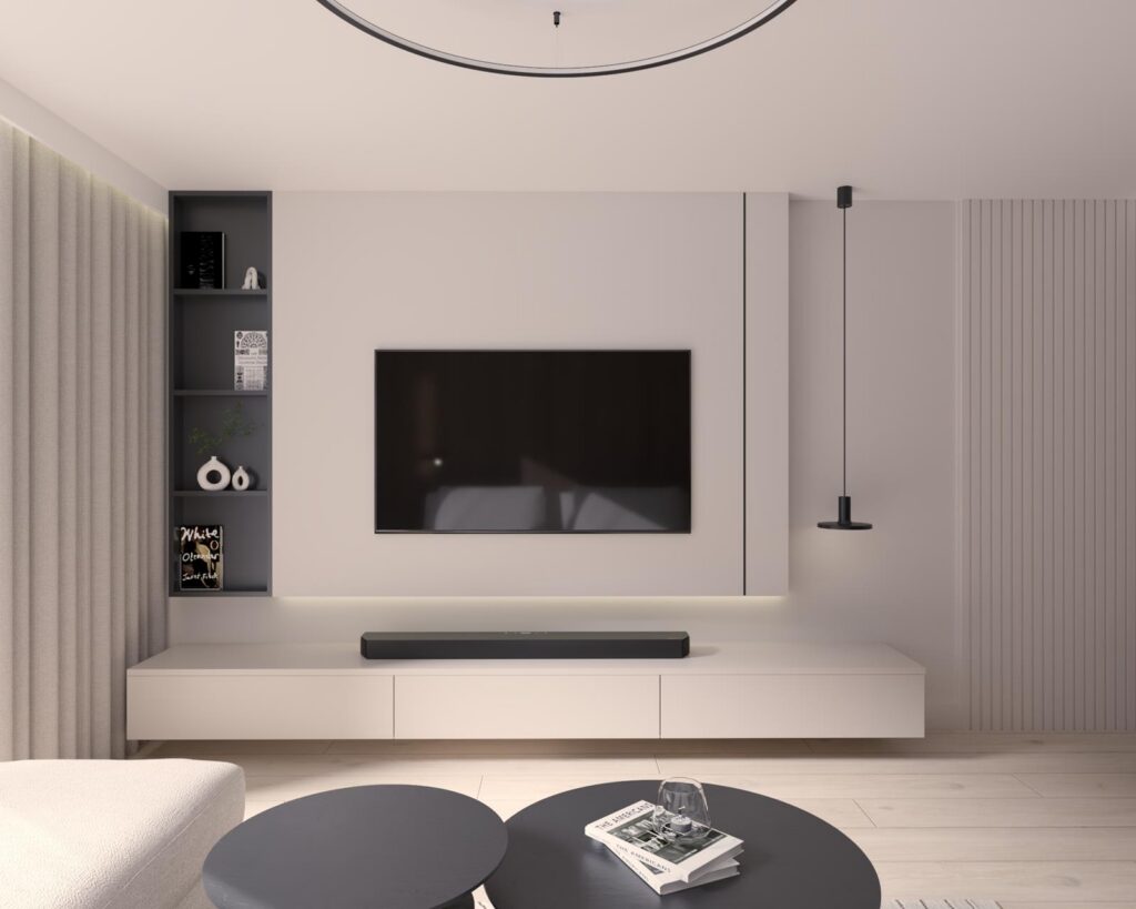 Projekt wnętrza  domu jednorodzinnego - salon i jadalnia Projekt wnętrza  domu jednorodzinnego 53,00m² w Opocznie