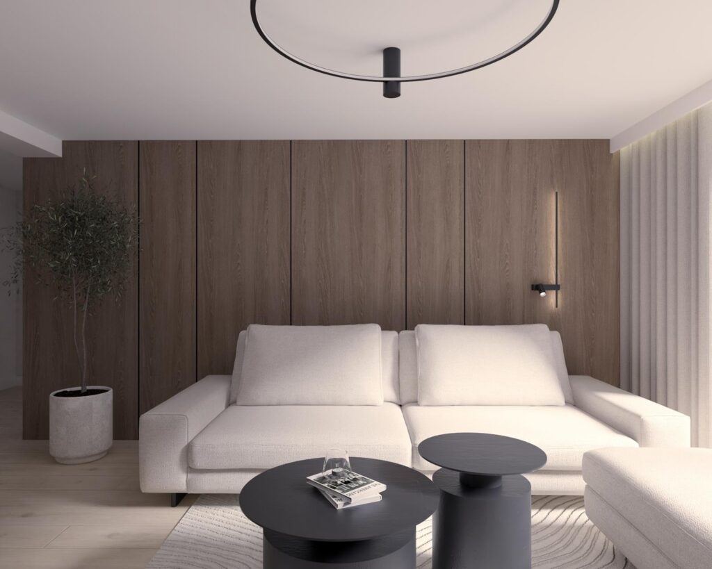 Projekt wnętrza  domu jednorodzinnego - salon i jadalnia Projekt wnętrza  domu jednorodzinnego 53,00m² w Opocznie