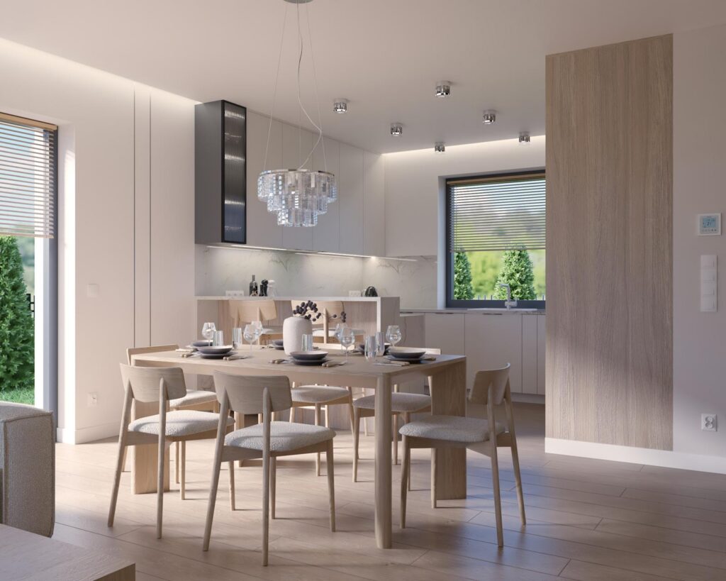 Projekt wnętrza domu jednorodzinnego 113,50m² w Skierniewicach