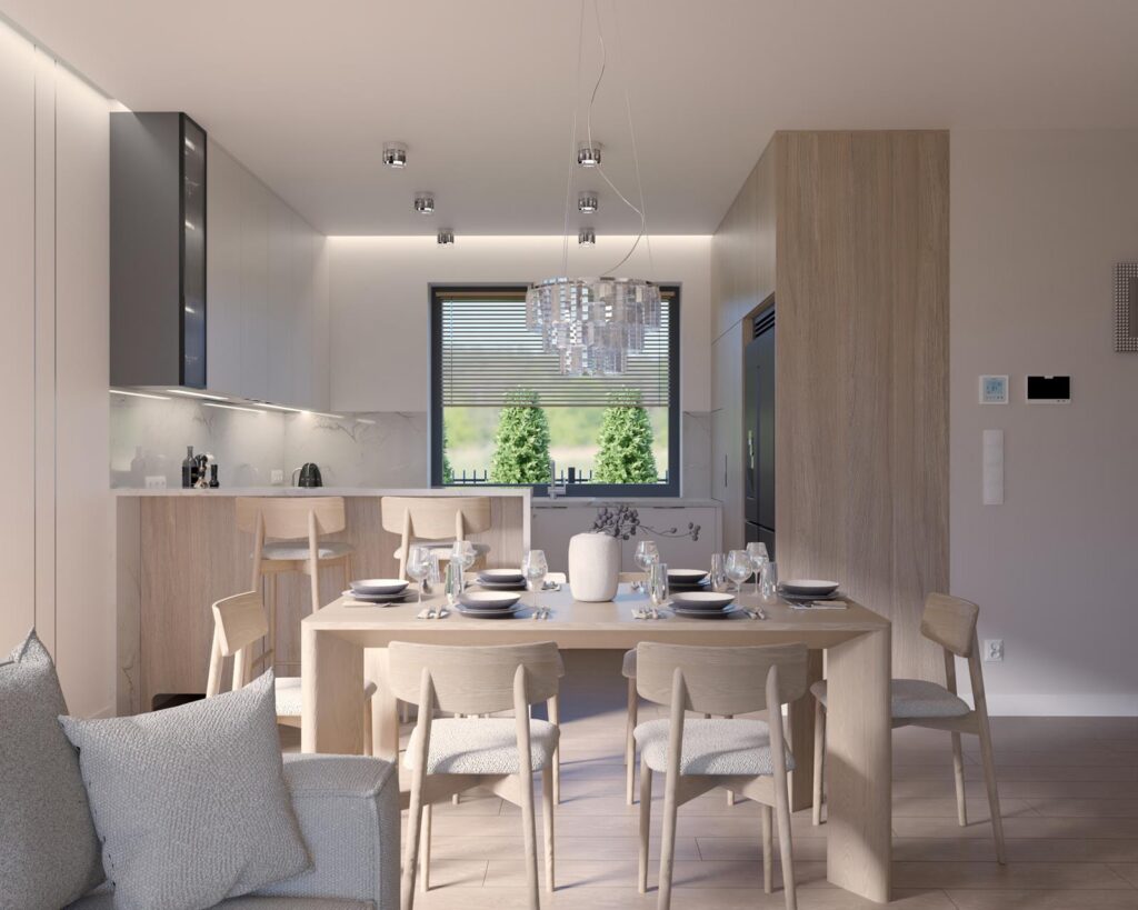 Projekt wnętrza domu jednorodzinnego 113,50m² w Skierniewicach