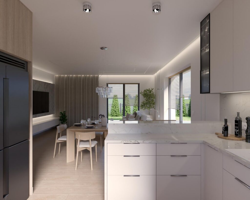 Projekt wnętrza domu jednorodzinnego 113,50m² w Skierniewicach