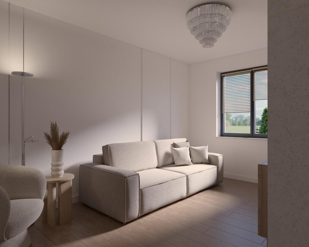 Projekt wnętrza domu jednorodzinnego 113,50m² w Skierniewicach