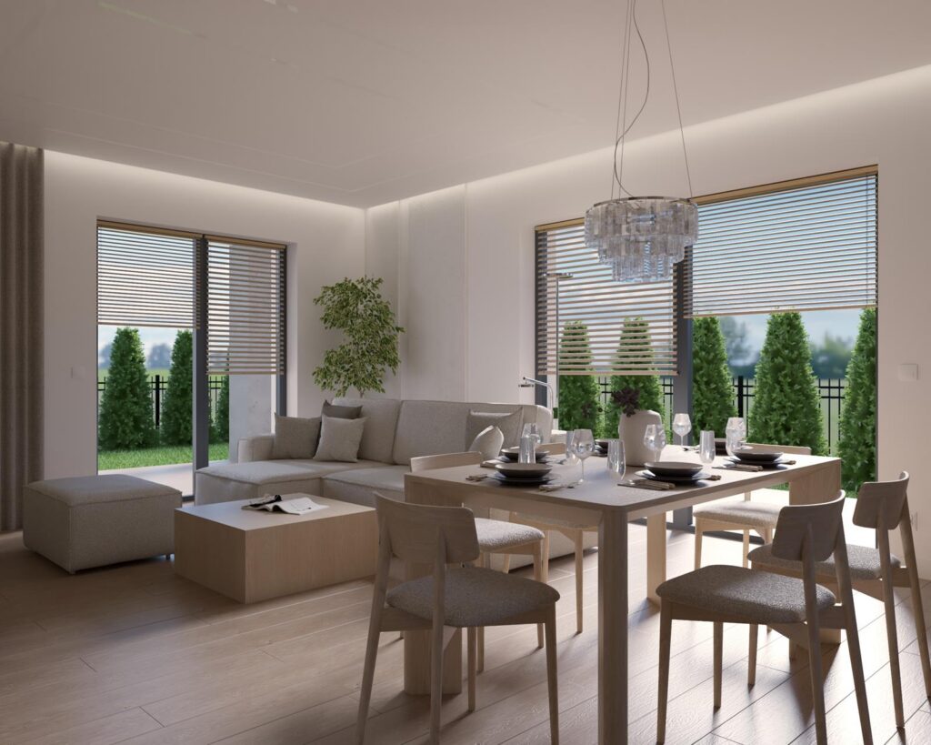 Projekt wnętrza domu jednorodzinnego 113,50m² w Skierniewicach