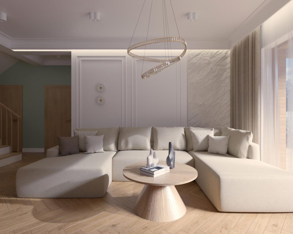 Projekt wnętrza domu jednorodzinnego 109,00m² w Nowosolnej
