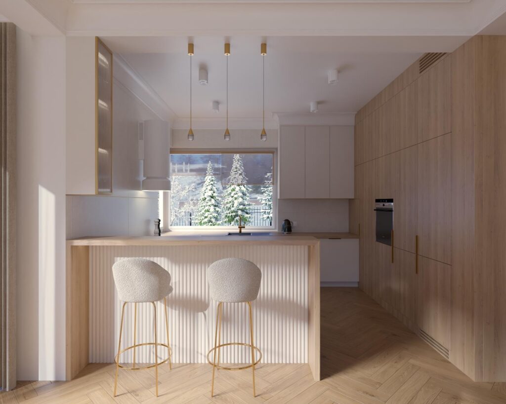 Projekt wnętrza domu jednorodzinnego 109,00m² w Nowosolnej