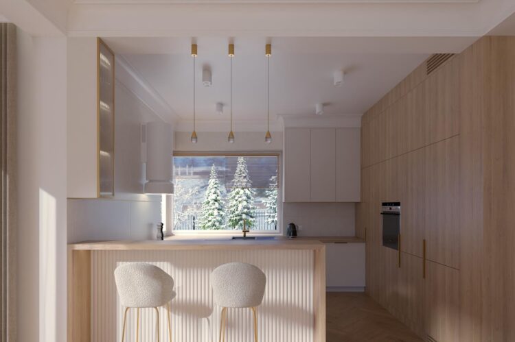 Projekt wnętrza domu jednorodzinnego 109,00m² w Nowosolnej
