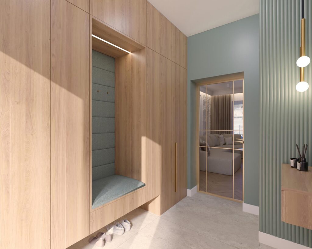 Projekt wnętrza domu jednorodzinnego 109,00m² w Nowosolnej