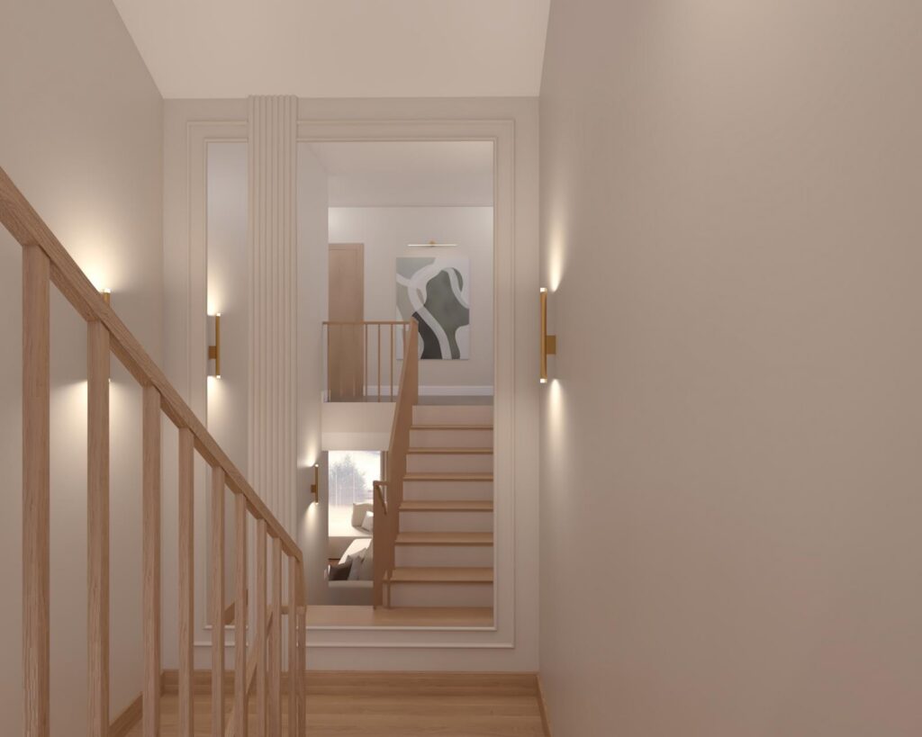 Projekt wnętrza domu jednorodzinnego 109,00m² w Nowosolnej